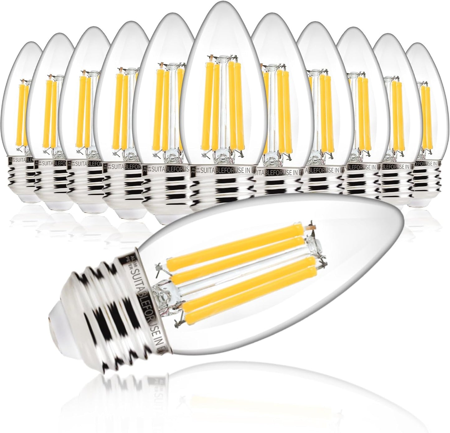 800LM Dimmable LED Light Bulb - Bright 100W Equivalent B11