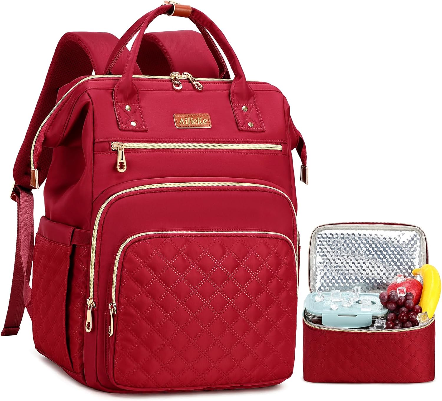 AIJIEKE Lunch Backpack for Women with Insulated Cooler Bag