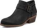 mysoft Women's Ankle Boots Low Chunky Stacked Heel (Style QDVH)