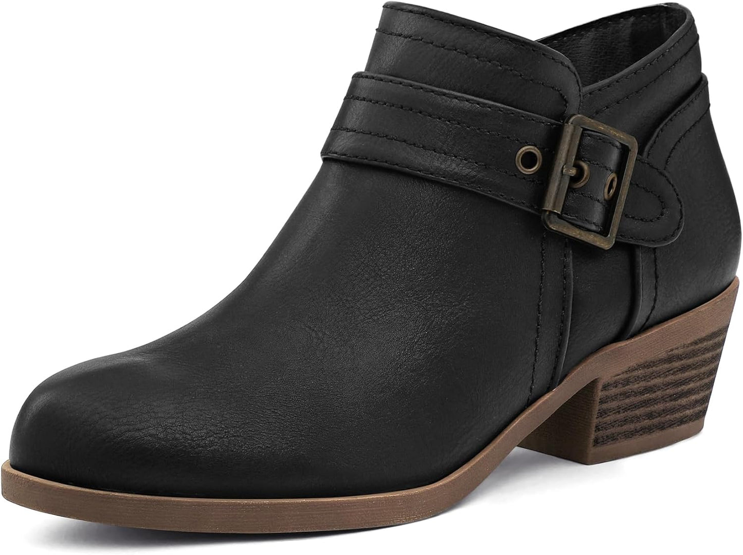 Stylish Women's Ankle Boots with Chunky Heel and Zipper