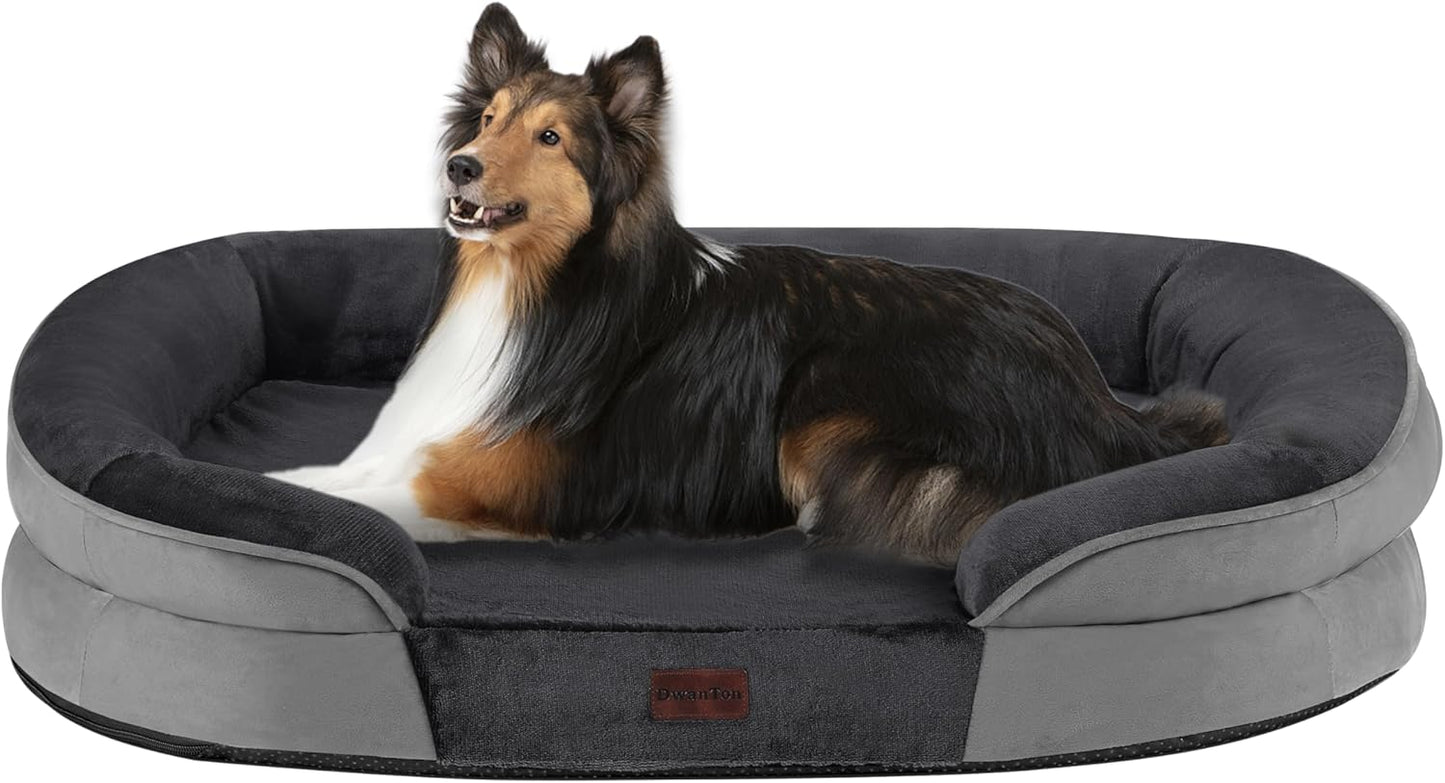 Dwanton Orthopedic Dog Bed for Large Dogs with Gel Memory Foam