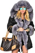 Roiii Women Thicken Warm Winter Coat Hood Down Parka - Cozy Insulation