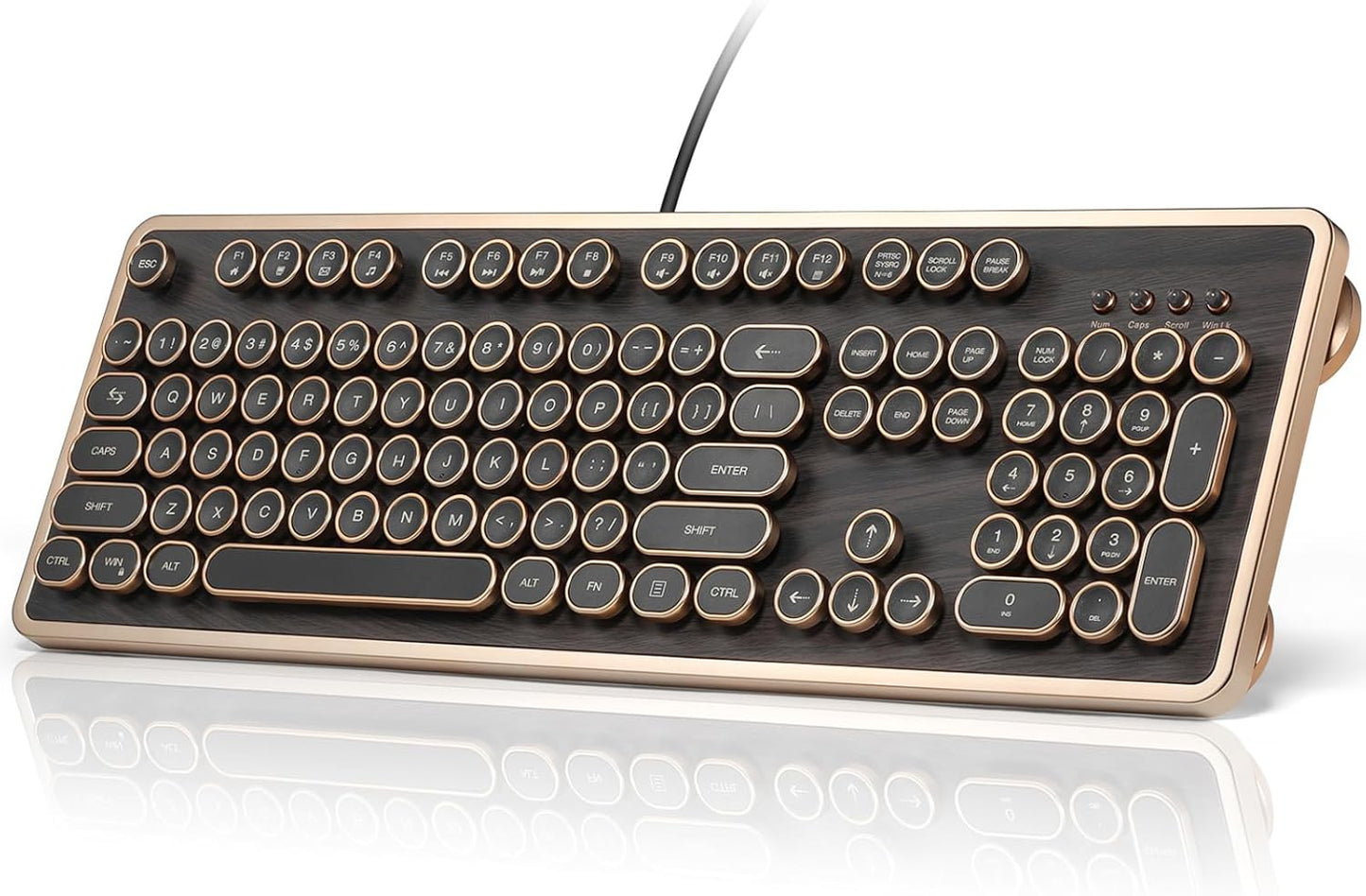 RK104 Retro Mechanical Keyboard with Typewriter Round Keycaps