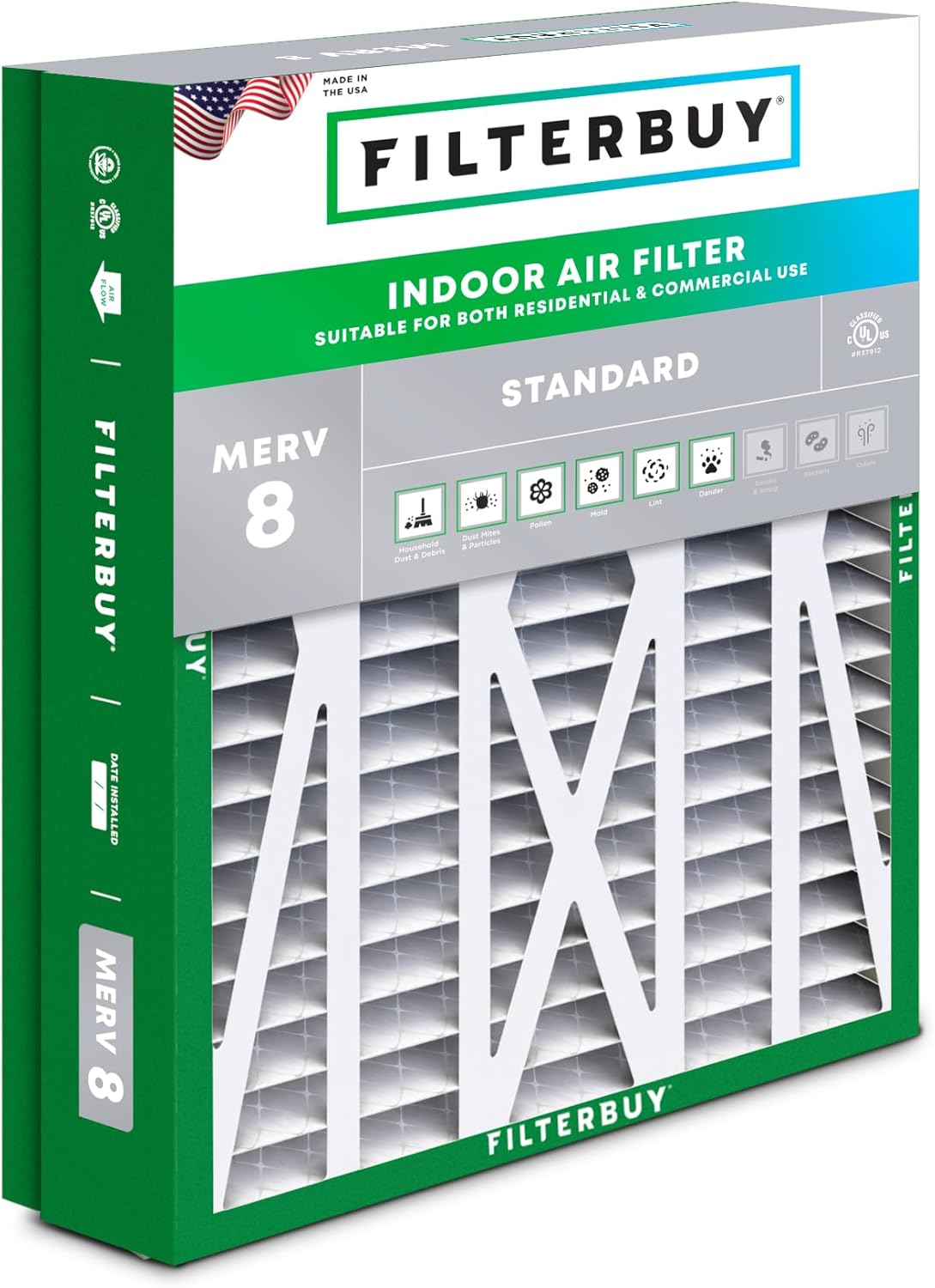 Filterbuy 21x21.5x5 Air Filter for Dust and Allergy Defense