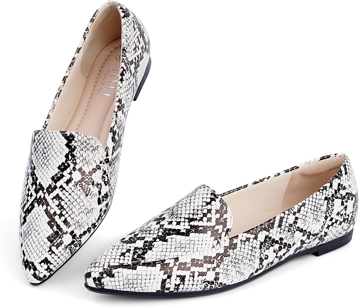 MUSSHOE Comfortable Pointed Toe Loafers for Women with Memory Foam