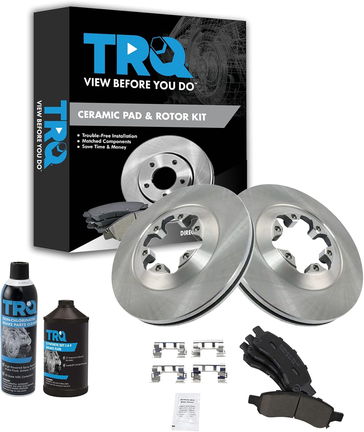 TRQ Front Brake Pad & Rotor Kit for Chevrolet Colorado & GMC Canyon