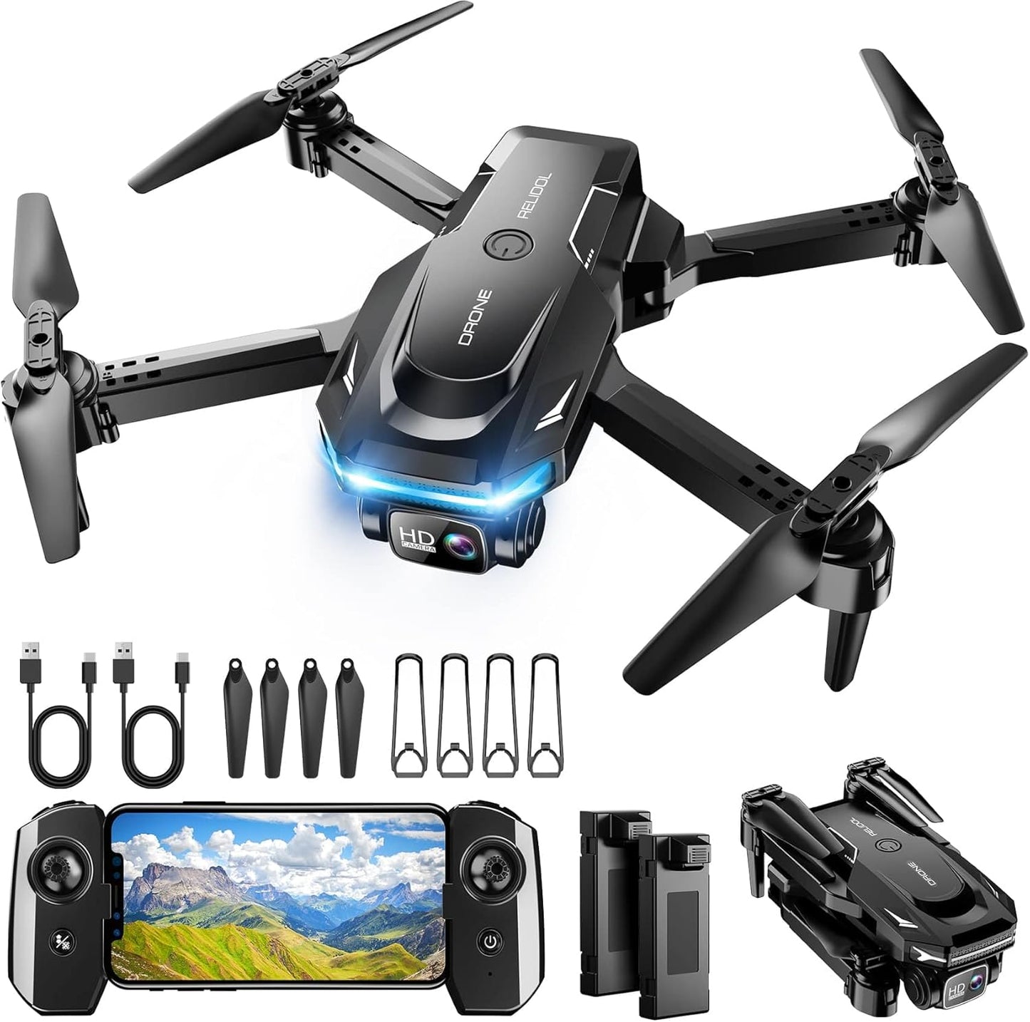 Drone with 1080P Camera - Foldable Quadcopter for All Ages