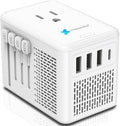 220V to 110V Voltage Converter US to Europe - Travel Adapter with 3