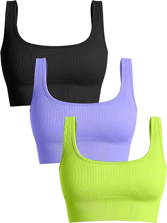 OQQ Women's 3 Piece Medium Support Tank Top for Activewear