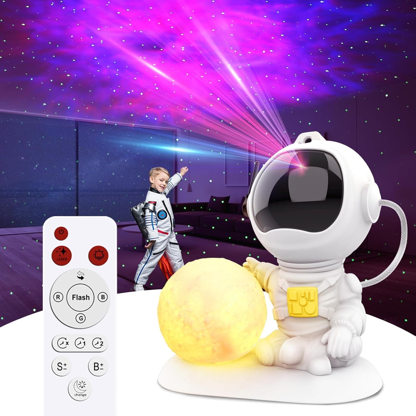 3-in-1 Astronaut Galaxy Projector: 33 Light Effects