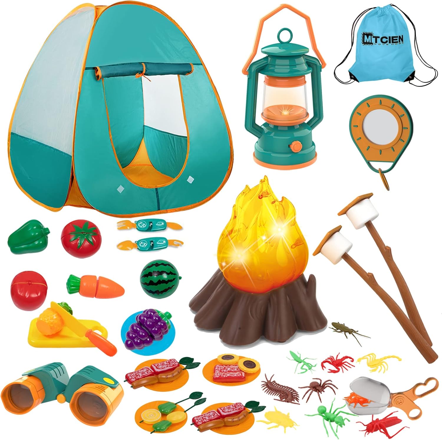 Mitcien Kids Camping Gear Set with Play Tent and Campfire Fun