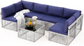 Pamapic 7 Pieces Outdoor Sectional Set - Durable All-Weather Patio