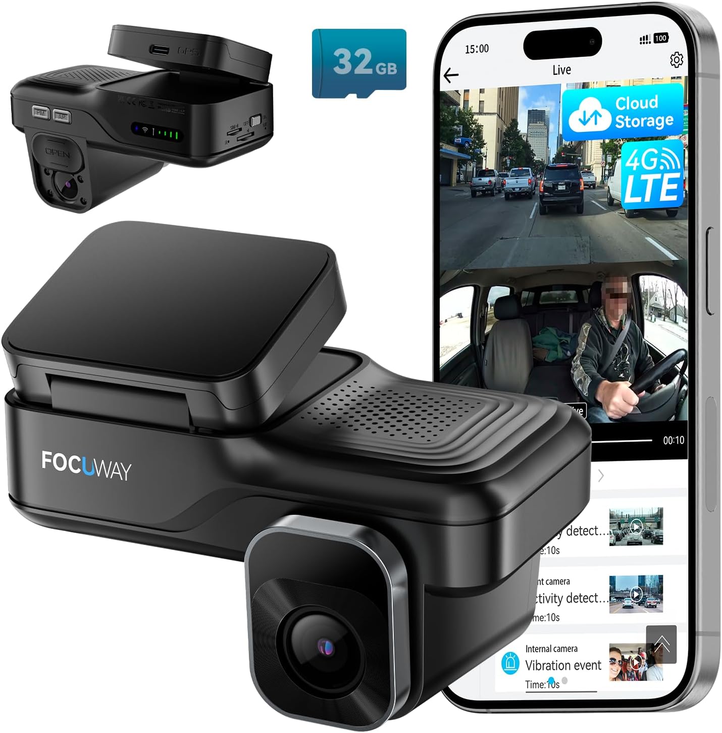 FOCUWAY L7 Dash Cam with 4G LTE for Ultimate Vehicle Security