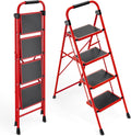 KINGRACK 4 Step Ladder Folding Step Stool - Stable, Compact Support