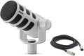 Rode PodMic Cardioid Dynamic Broadcast Microphone (White) - Podcast