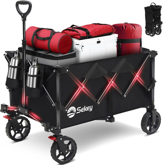 Sekey Collapsible Foldable Wagon with Heavy Duty Wheels