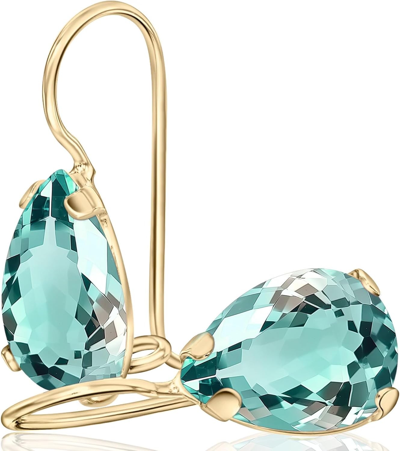 14K Solid Gold Teardrop Earrings for Women - Elegant Design