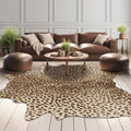 Leopard Rug Cheetah Print Rug 4.6 x 5.2 ft - Vintage Western Accent