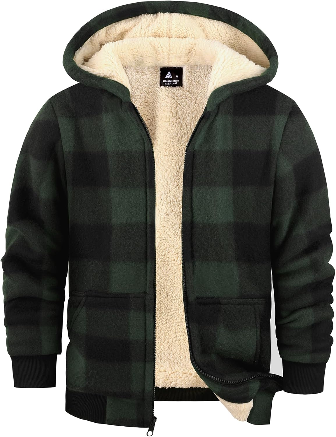 GEEK LIGHTING Boys Flannel Jacket with Sherpa Lining for Winter