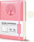 Blank Journal Notebook for Women Men Pink A5 Unlined - Durable