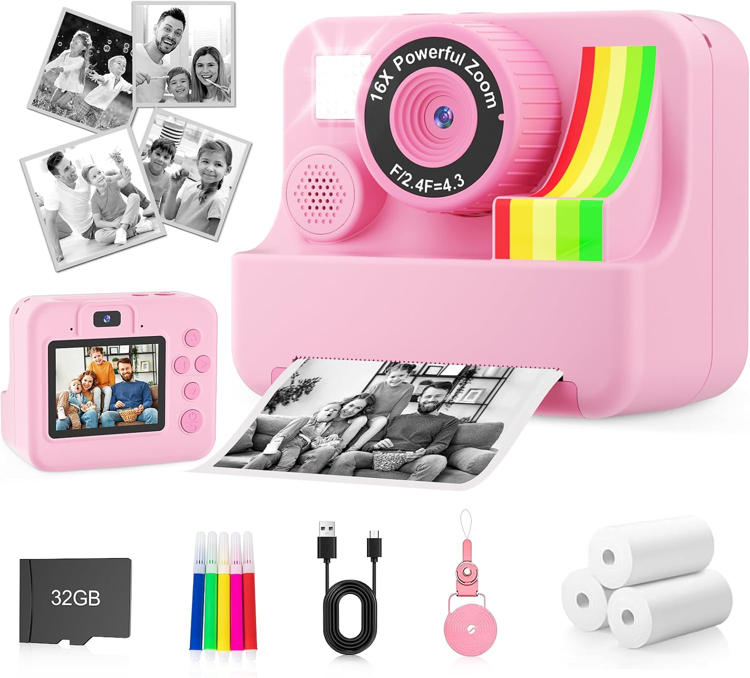 Capture Memories Instantly with Kids Instant Print Camera!