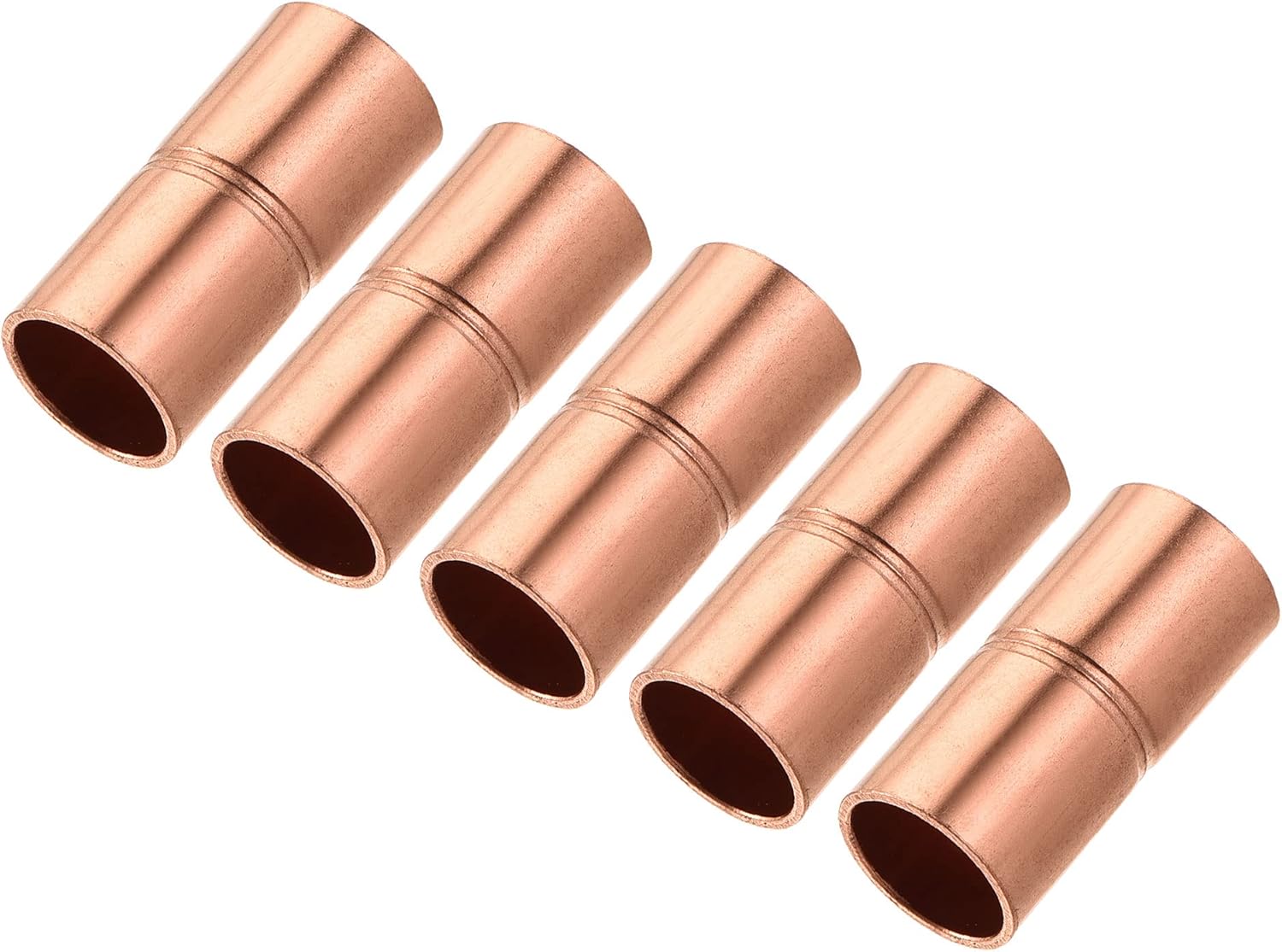 MECCANIXITY Copper Coupling Fittings for HVAC, 1/4 Inch ID, Pack of 5