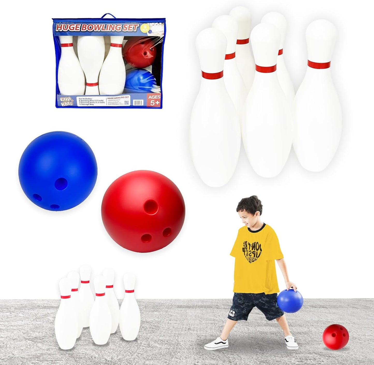 17 Inch Huge Bowling Set for Kids - Fun Indoor and Outdoor Play