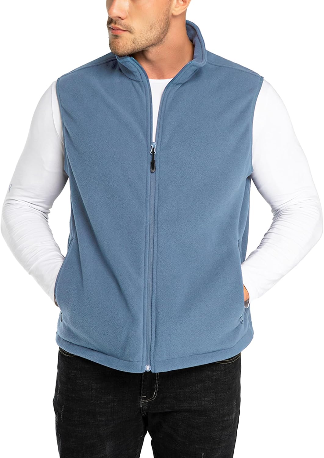 33,000ft Men's Fleece Vest: Lightweight Warm Zip Up Jacket