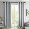 Beauoop Grey 100% Blackout Curtains 63 in - Room Darkening Panels