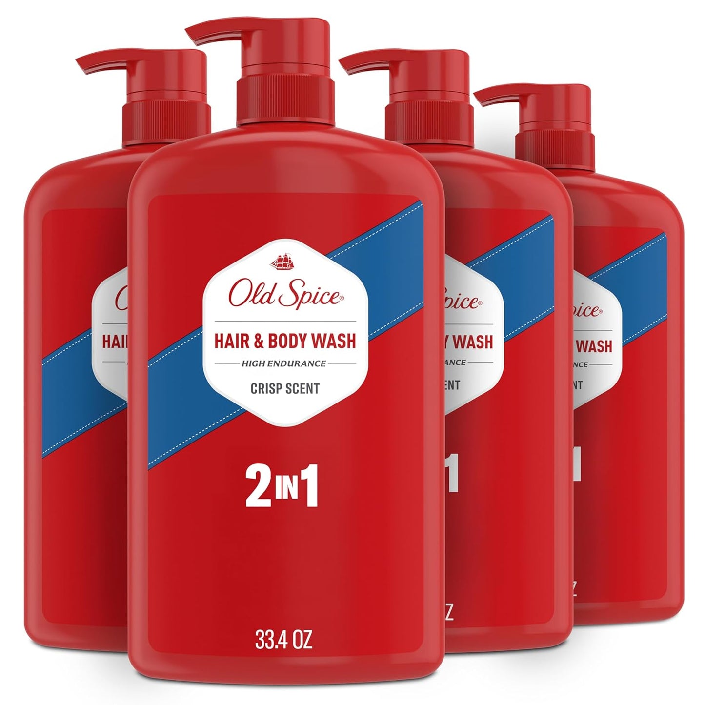 Old Spice Refreshing 2-in-1 Body & Face Wash for Men, 33.4 oz