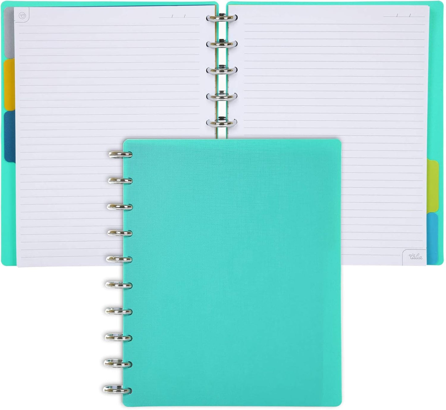 Customizable Discbound Notebooks in Celestial Turquoise w/Silver Discs