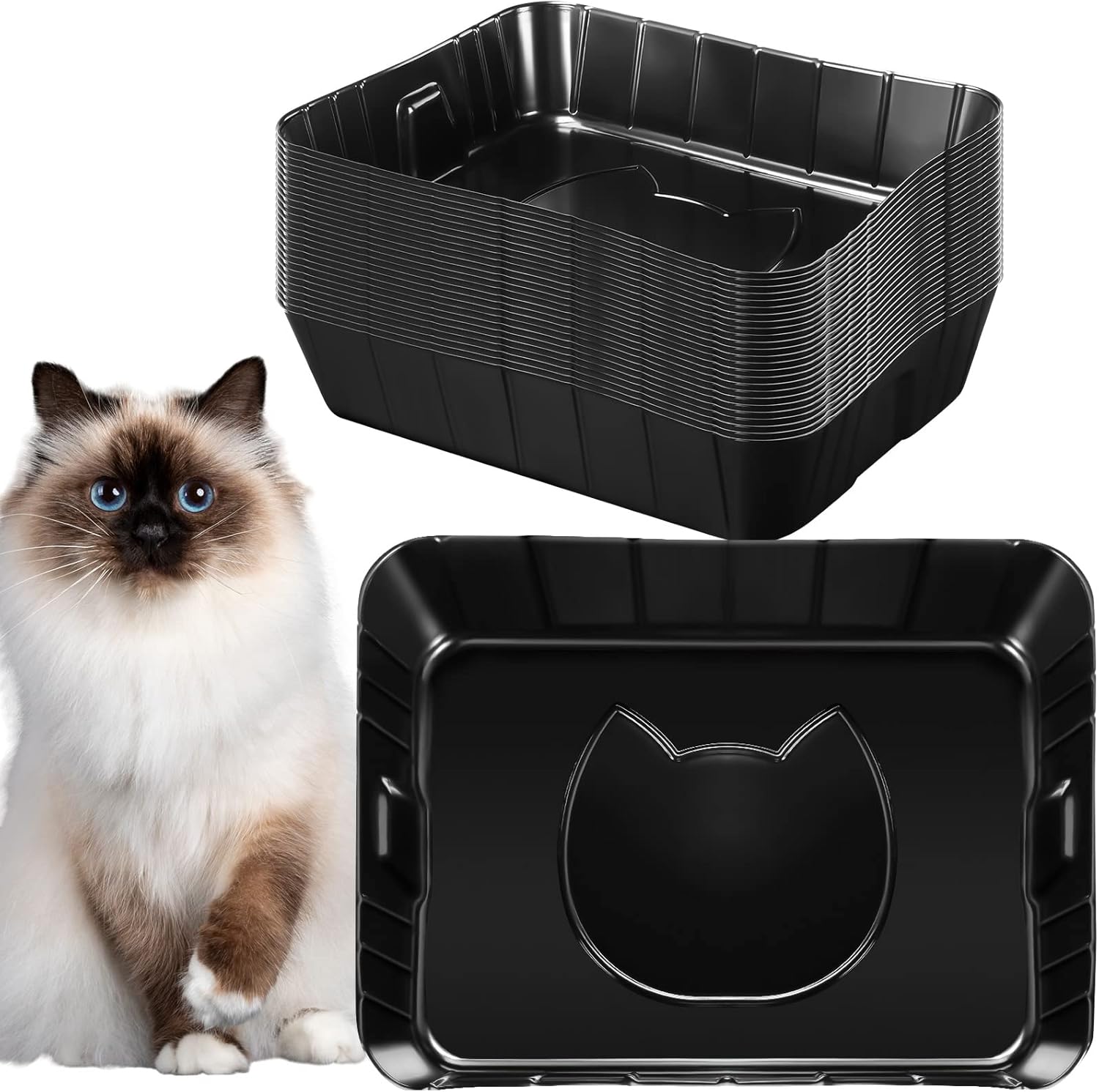 25 Pcs Disposable Litter Boxes for Cats - Perfect Travel Solution