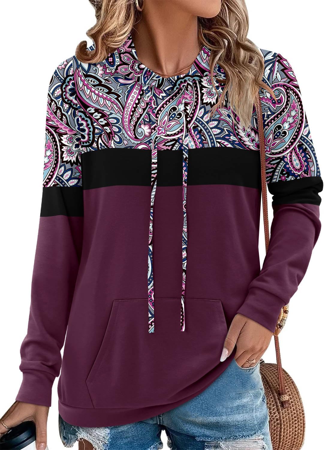 Angerella Hoodies for Women Camo Leopard Print Pullover Tops