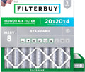 20x20x4 MERV 8 Air Filter 2-Pack - Electrostatic Pleated Defense