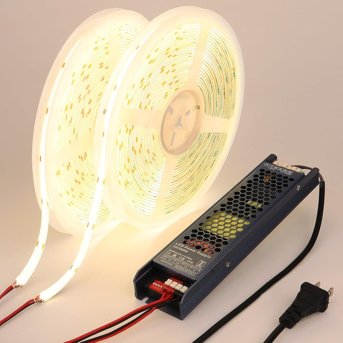 24V COB LED Strip Light Waterproof 65.6ft for Indoor Outdoor Use