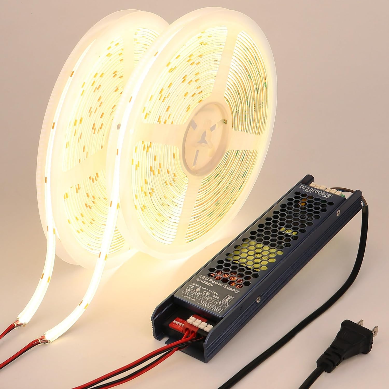 24V COB LED Strip Light Waterproof 65.6ft for Indoor Outdoor Use