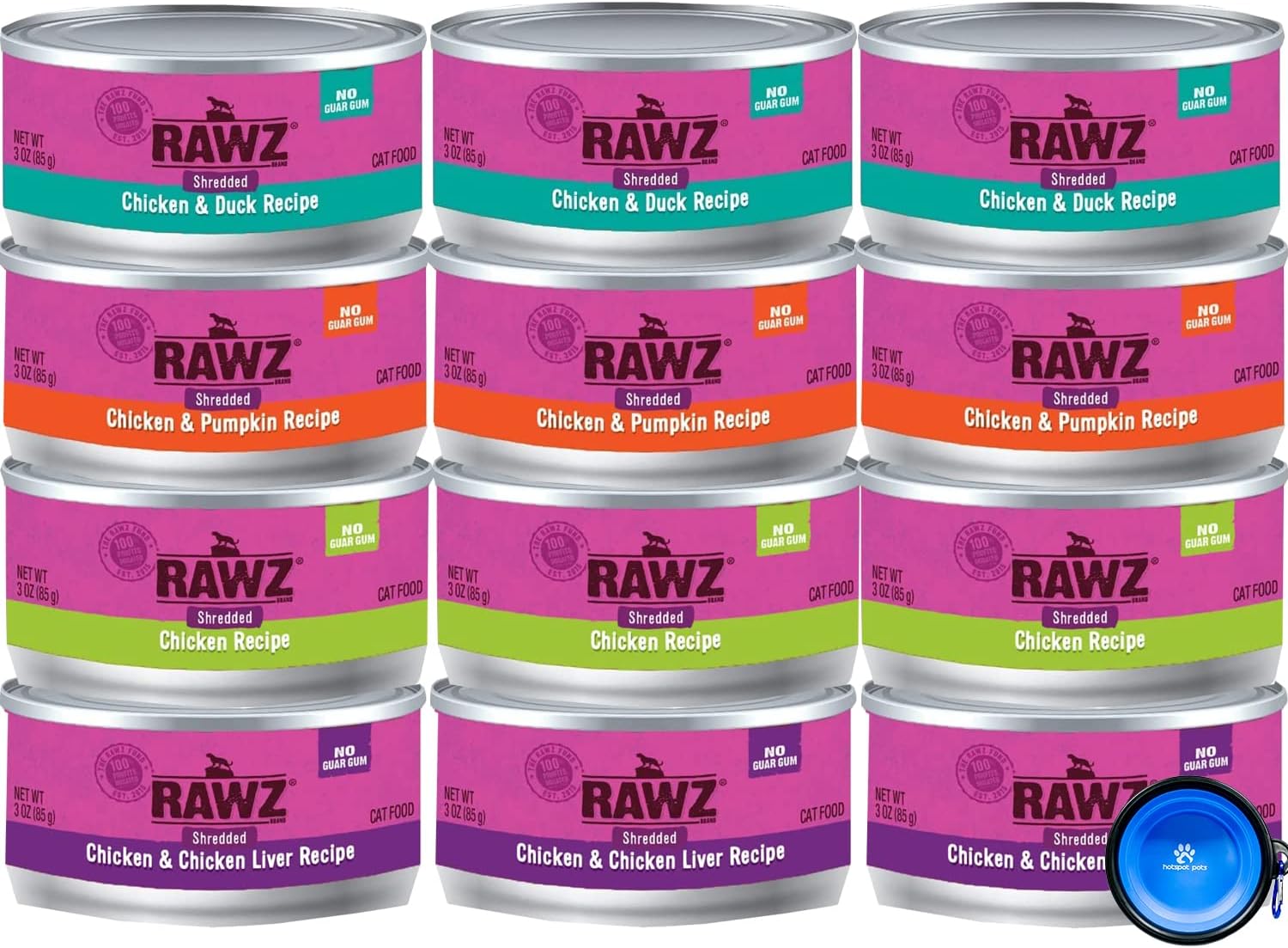 Rawz Natural Premium Canned Cat Wet Food - 12 Pack Variety