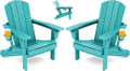 Folding Adirondack Chair Set of 2 - Adjustable 3-Position Recline