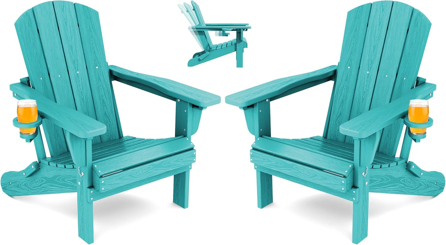 Adjustable Folding Adirondack Chair Set of 2 for Outdoor Relaxation