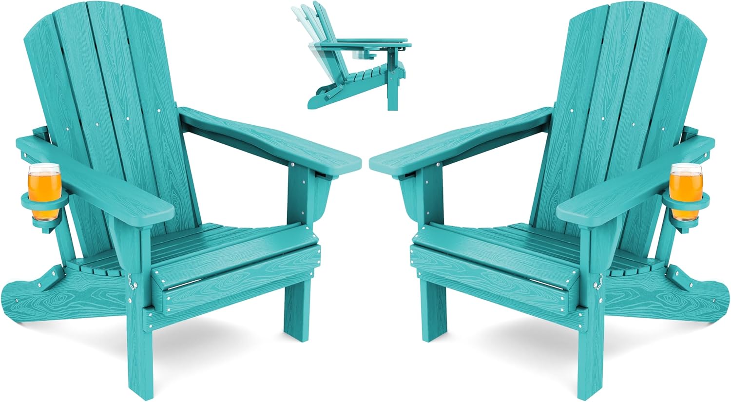 Adjustable Folding Adirondack Chair Set of 2 for Outdoor Relaxation