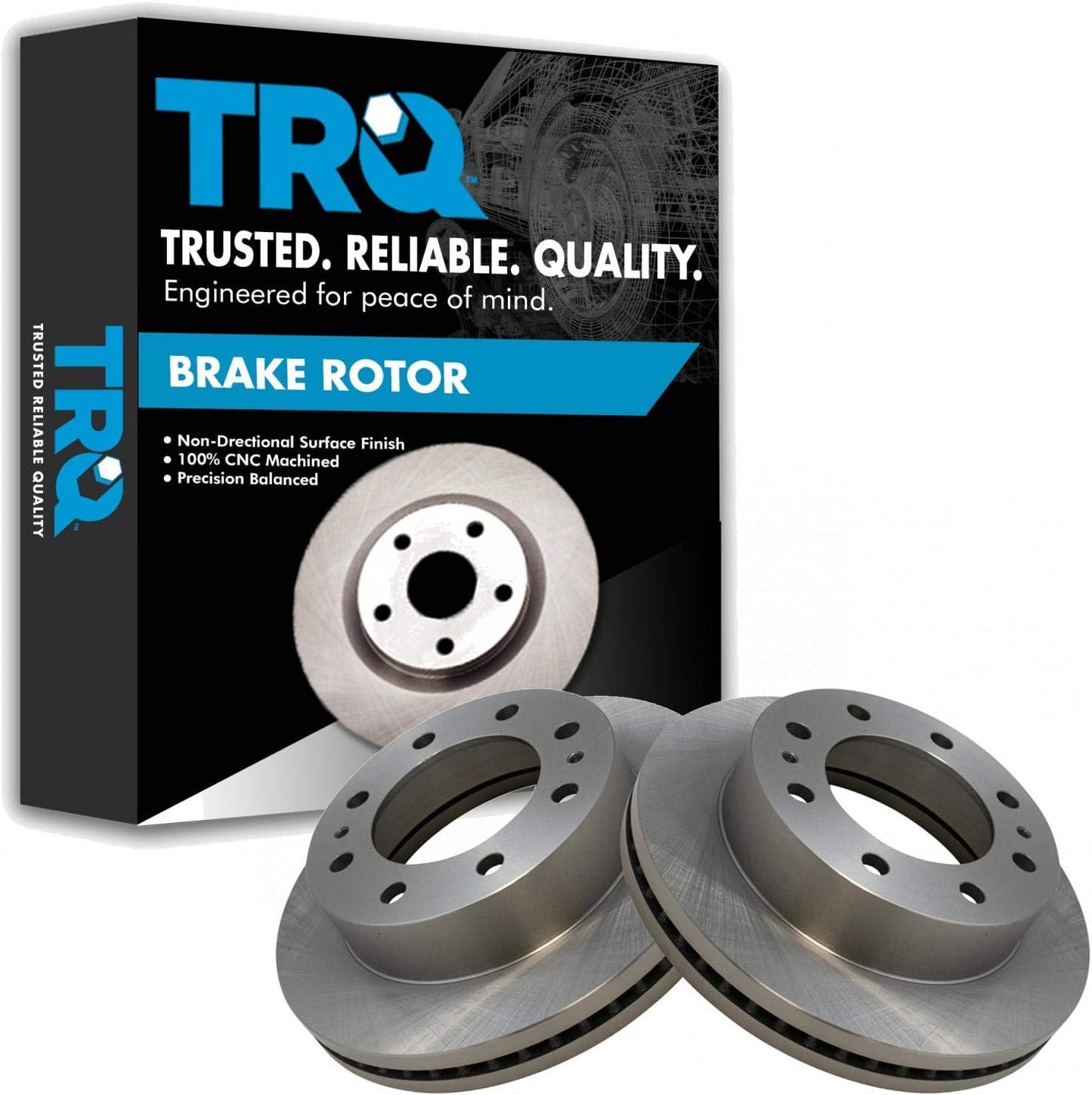 TRQ Front Disc Brake Rotor Pair Set for GMC Chevy Express Van