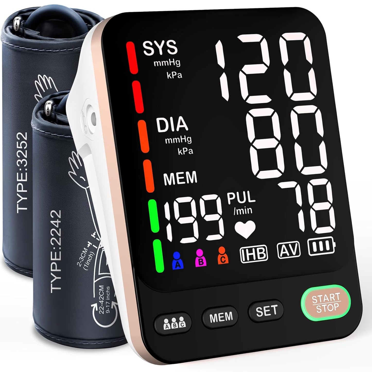 Blood Pressure Monitor with Extra Large Cuffs for Home Use