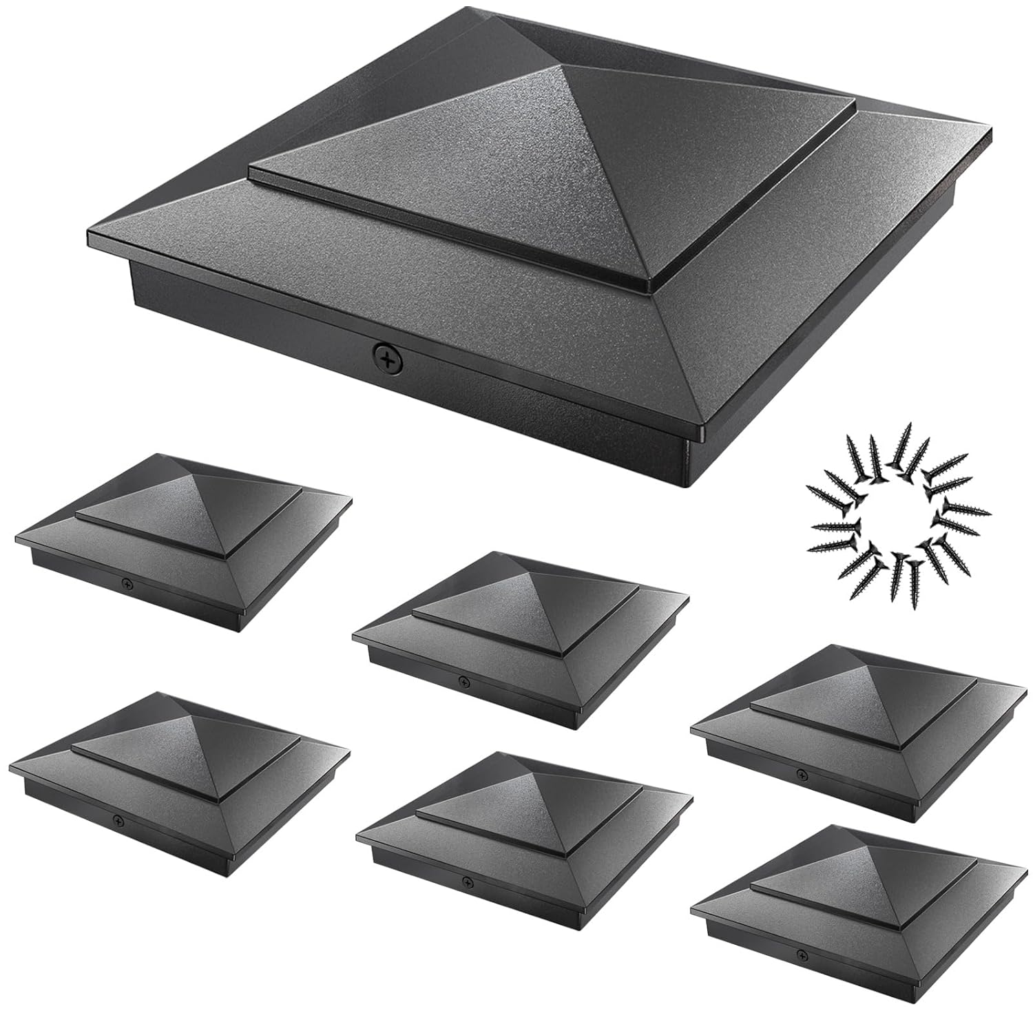 16 Pack Pyramid Aluminum Post Caps for 4x4 Wood Posts
