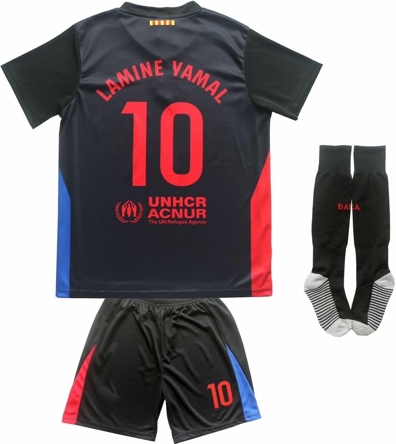 2024/2025 Barca Away #10 Lamine Yamal Kids Jersey Set
