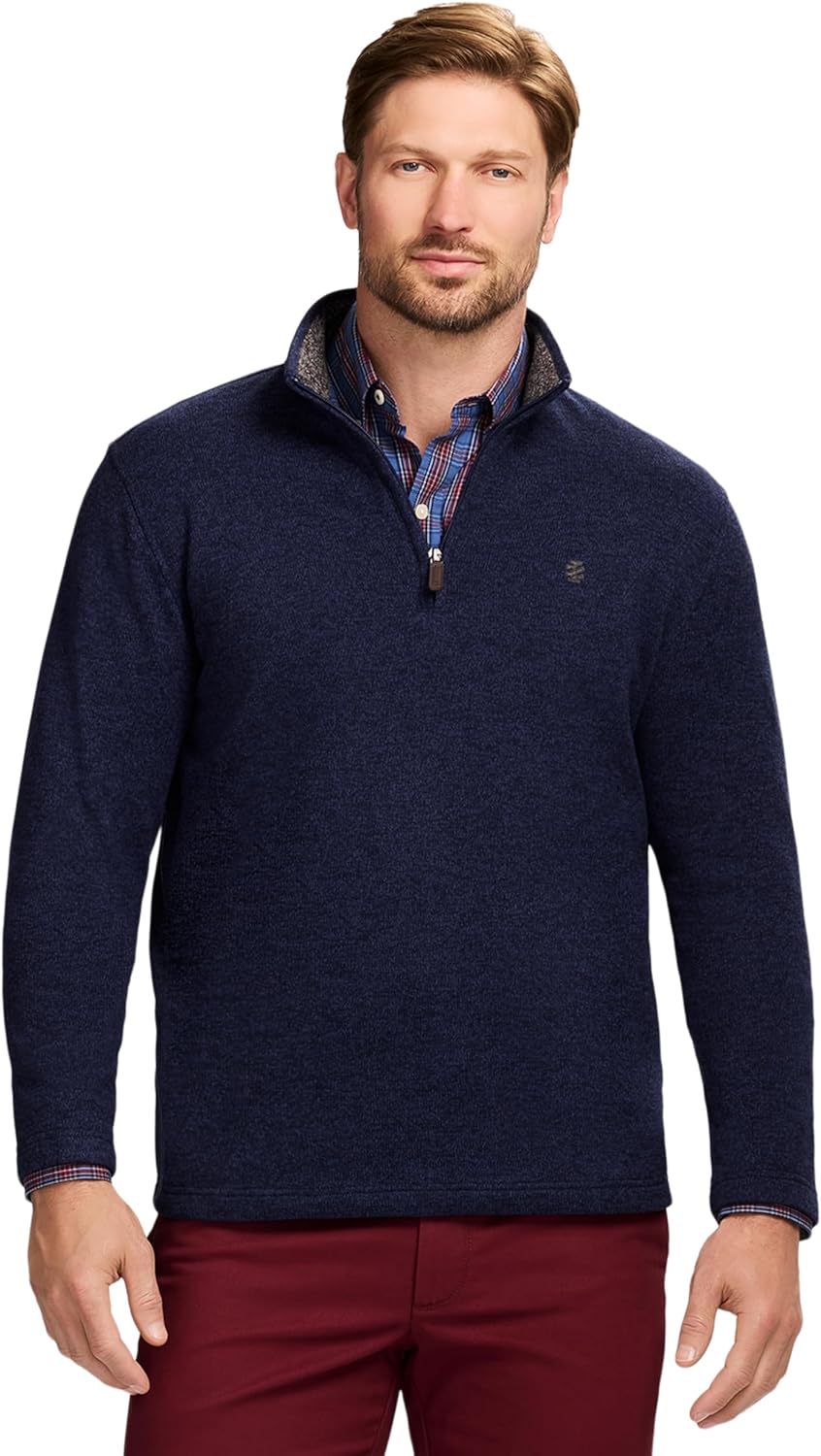 SWEATER FLEECE QUARTER ZIP - LT GREY HTHR for Fall Style