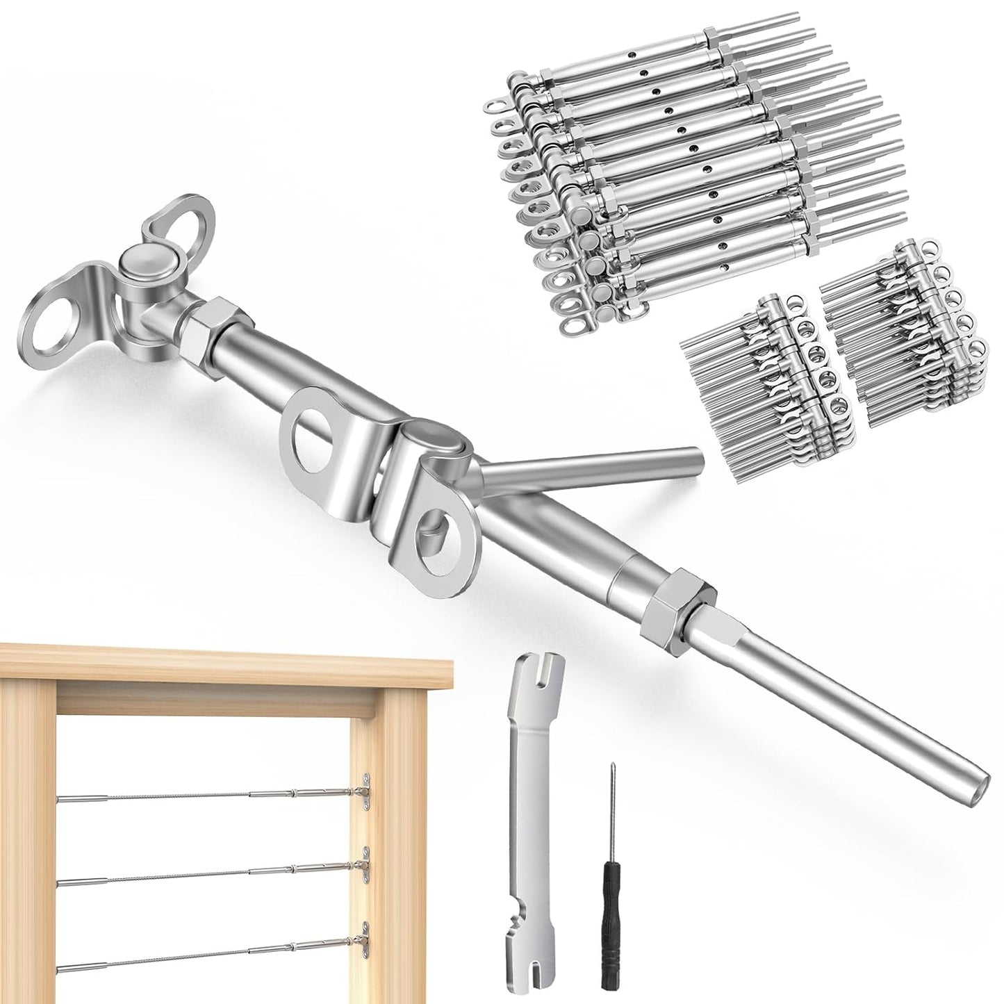 BLIKA 20 Pairs 1/8in Cable Railing Kit for Adjustable Angles
