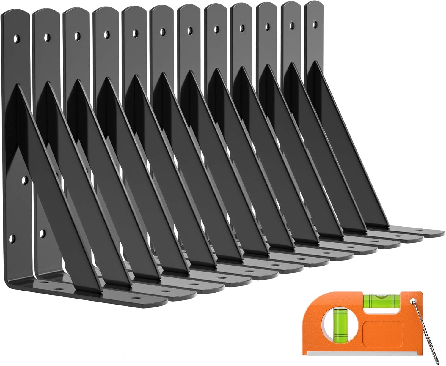 Heavy Duty Shelf Bracket for 8 Inch Floating Shelves - 12 Pack