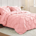 Queen Comforter Set Pintuck Bedding 7-Piece - Soft All-Season