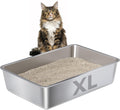 XL Stainless Steel Litter Box for Easy Cleaning and Comfort