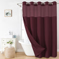 Extra Long Linen Style Shower Curtain with Snap-In Liner - Hotel
